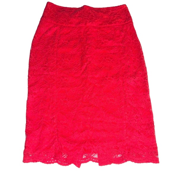 Express Dresses & Skirts - Express Bright Orange Lace Pencil Skirt Sz 4